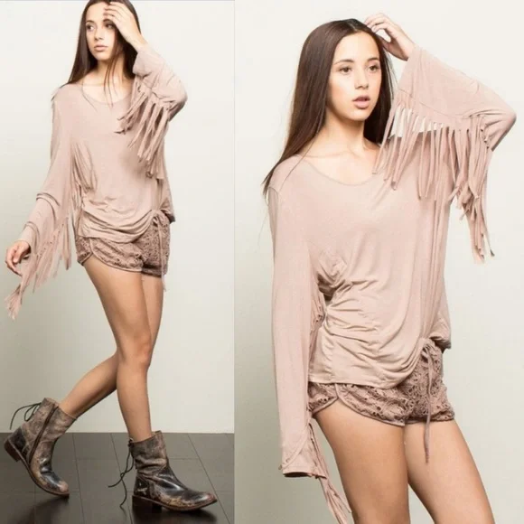 POL Fringe Mineral Wash Top - Picture 2 of 8